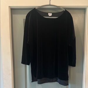 Elegant Black Velvet Women's Top